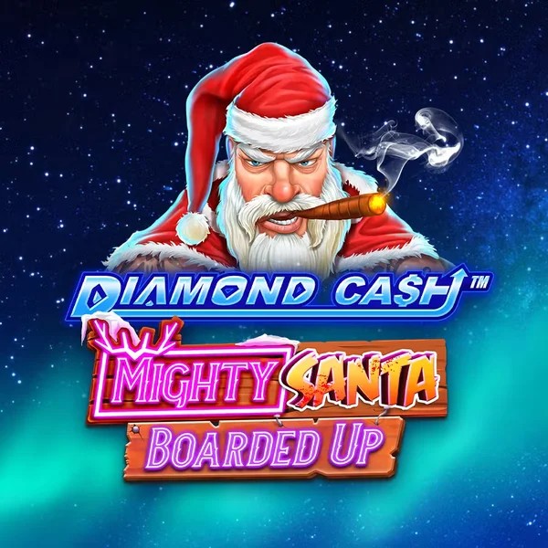 Diamond Cash Mighty Santa Boarded Up by Greentube, showcased at glorioncasinoo.com – game logo